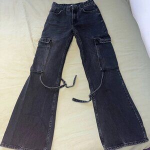 Black utility jeans
